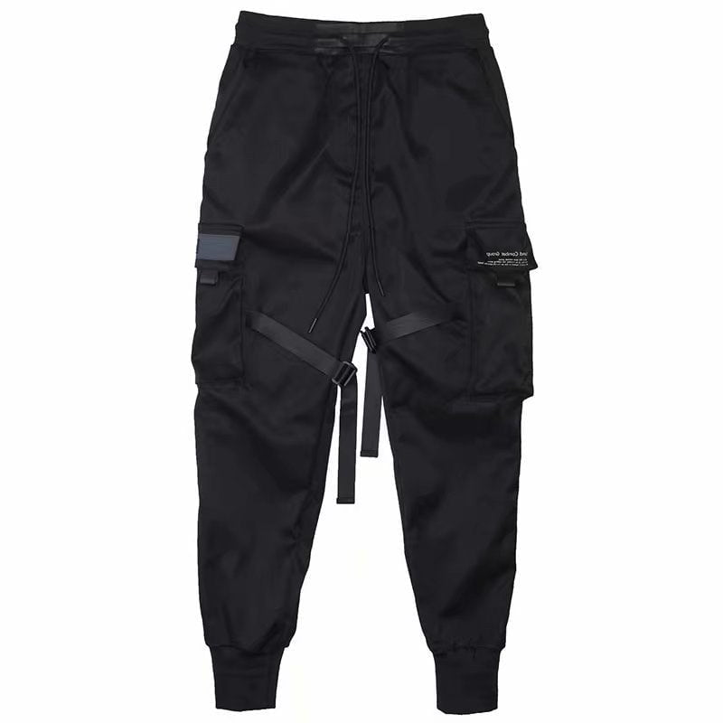 STORAZONE Mens Collections Ribbons Harem Joggers Men Cargo Pants Streetwear Hip Hop Casual Pockets Cotton Track Pants