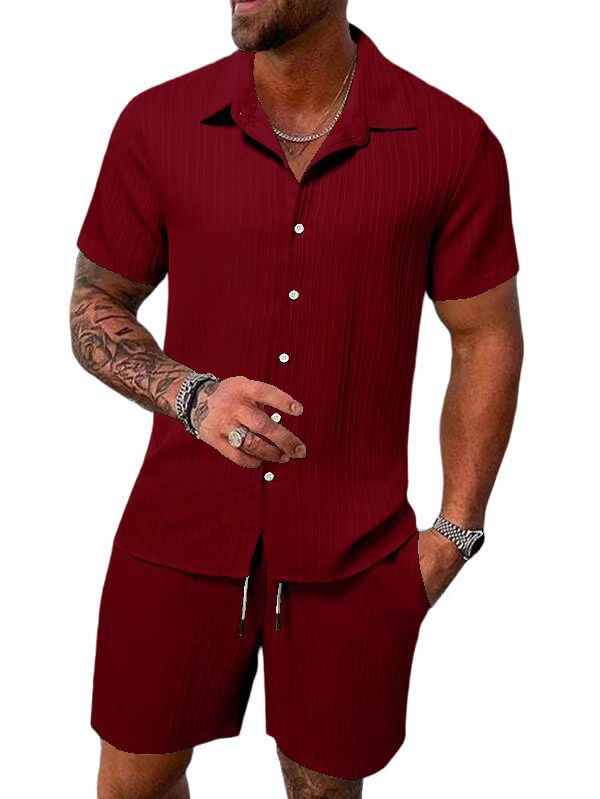 STORAZONE Mens Collections Wine Red / L Men's Shirt Casual Loose Outfit