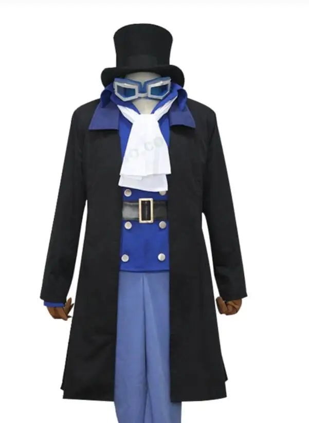 Storazone Mens Set / XXS Anime sabo from  Cosplay Costume Cloak Mens Suit Halloween coat vest shirt pant tie uniform Hat set