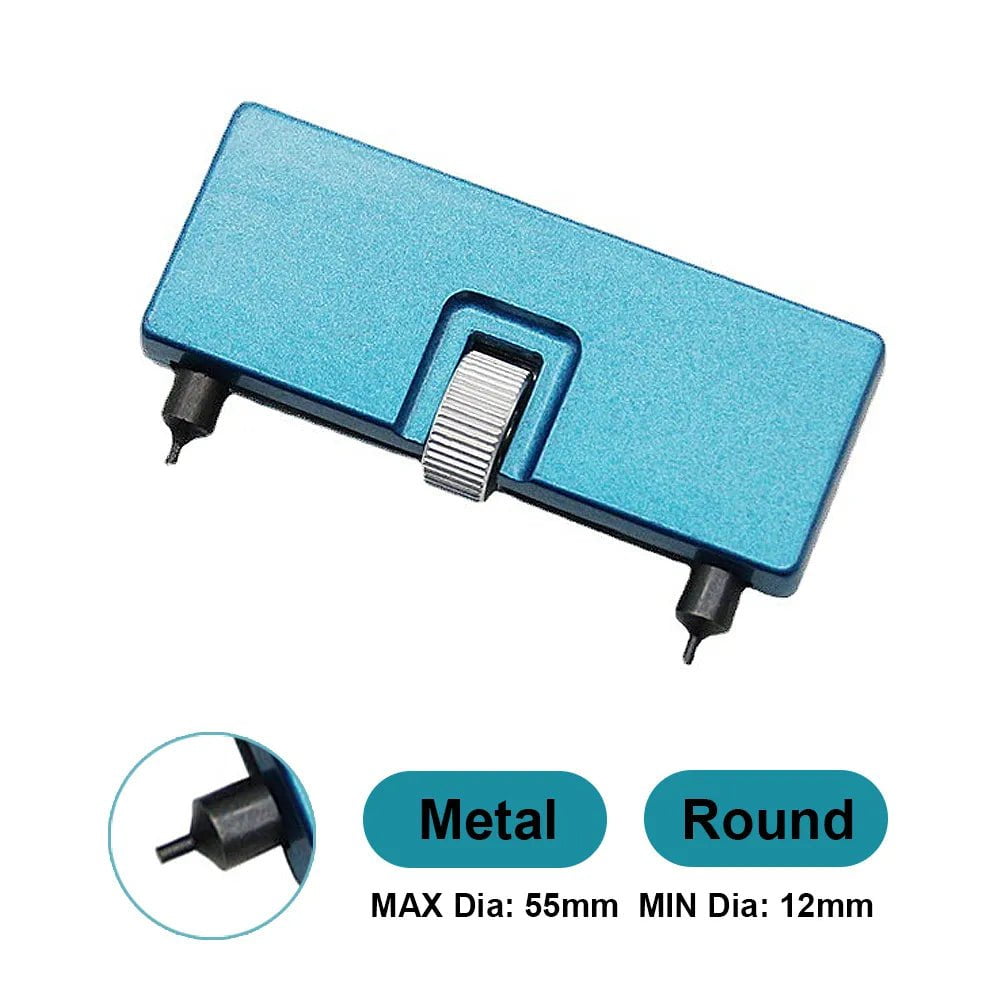 Storazone metal blue R Watch Tool Opening Tools Two Claw Adjustable Rectangular Remover Wrench For Watch Back Cover Backcass Opener Tool 55mm/53mm MAX