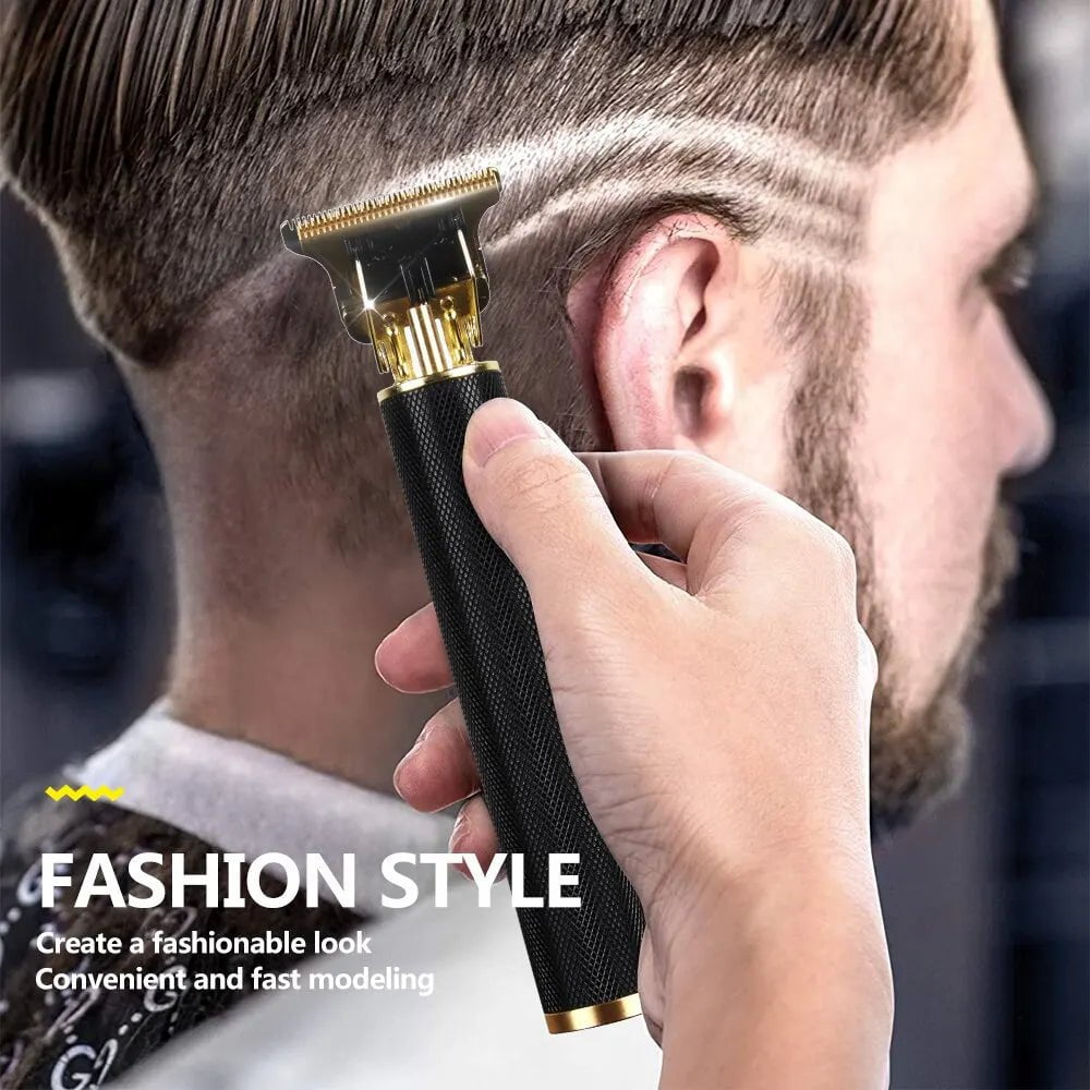 Storazone Metal Vintage T9 Electric Hair Clipper Hair Cutting Machine Professional Electric Shaver Rechargeable Barber Trimmer for Men USB