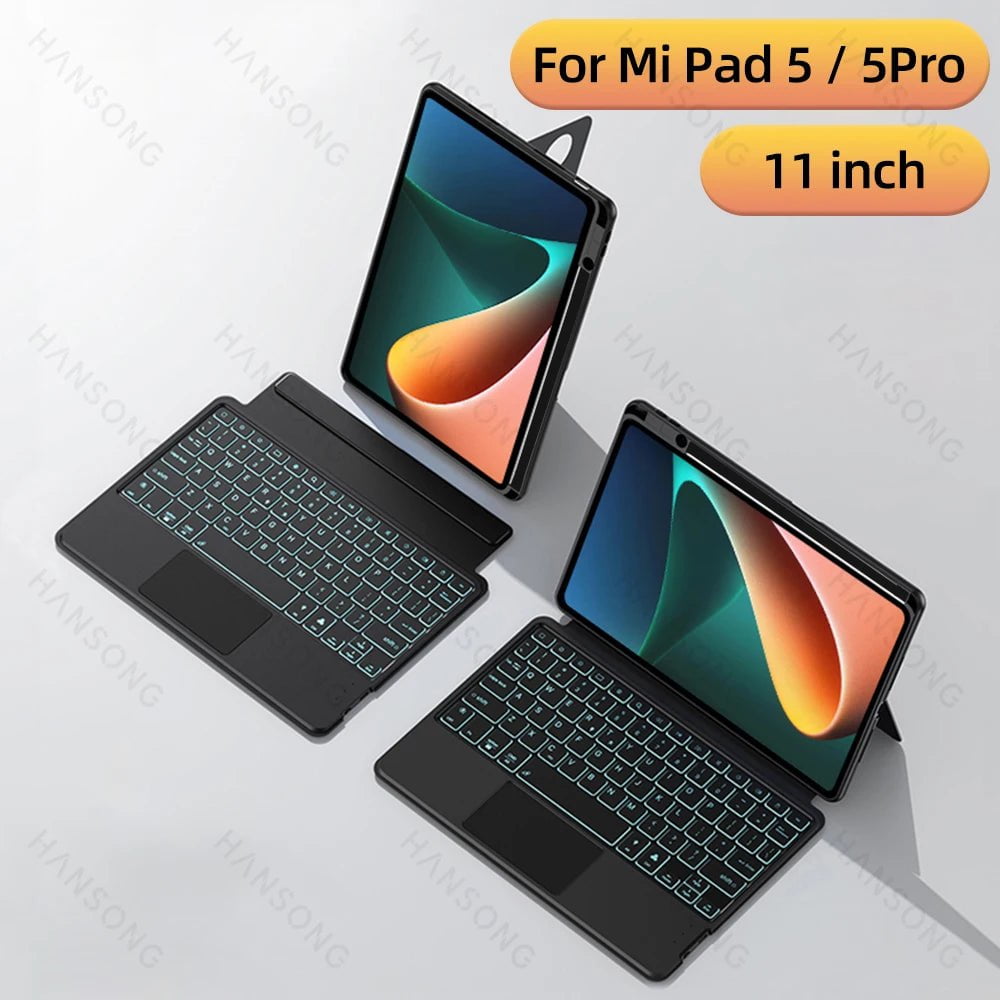 Storazone Mi Pad 5-5 Pro 11 in / Spanish For Xiaomi Mi Pad 5 Magic Keyboard for Xiaomi Mi Pad 6/6 Pro Case for Mi Pad 5/5 Pro 11 inch Backlit Bluetooth Keyboard Cover