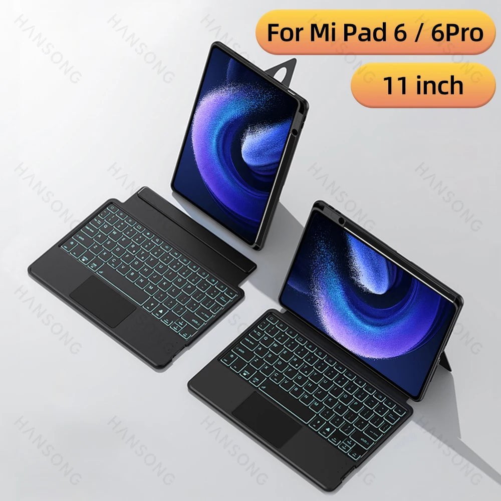 Storazone Mi Pad 6-6 Pro 11 in / Spanish For Xiaomi Mi Pad 5 Magic Keyboard for Xiaomi Mi Pad 6/6 Pro Case for Mi Pad 5/5 Pro 11 inch Backlit Bluetooth Keyboard Cover