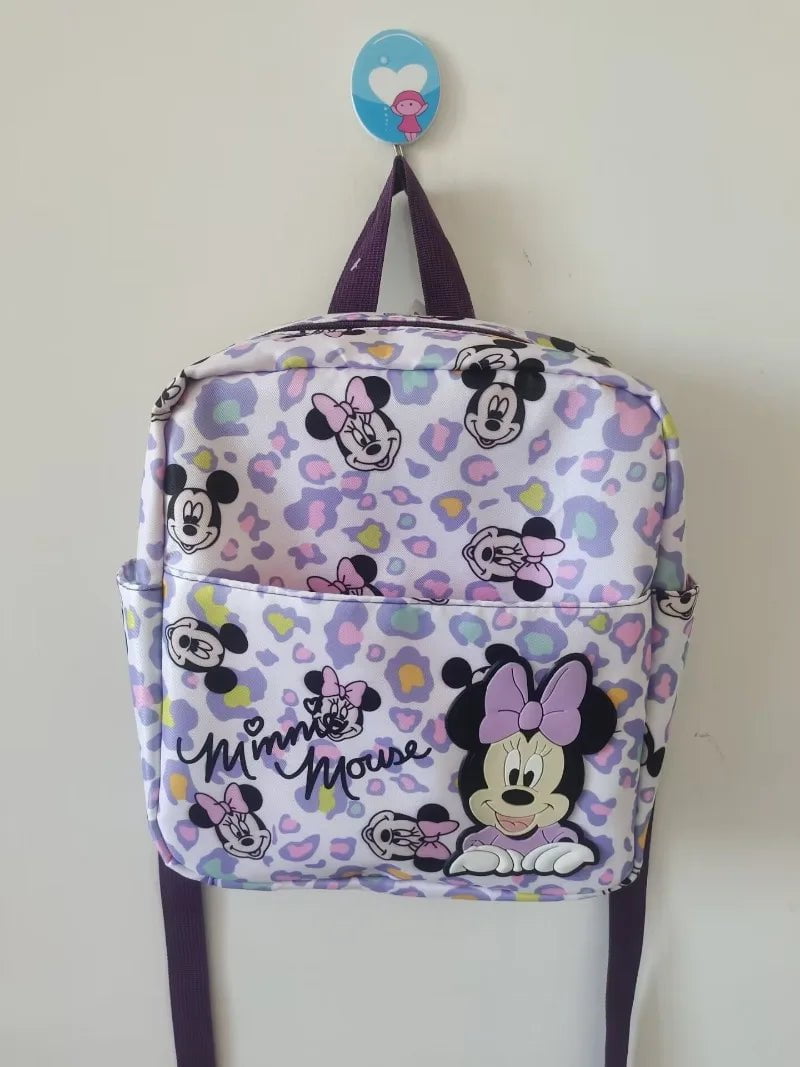 Storazone Mickey Disney Cute Mickey and Minnie Children's Backpack Girls Cartoon Print Large Capacity Book Storage Kindergarten Baby School Bag