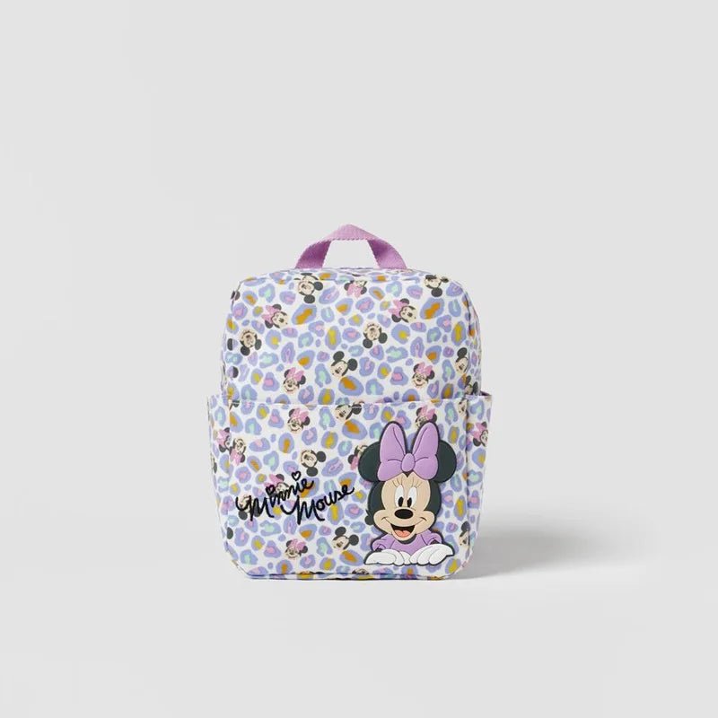 Storazone Mickey Disney Cute Mickey and Minnie Children's Backpack Girls Cartoon Print Large Capacity Book Storage Kindergarten Baby School Bag