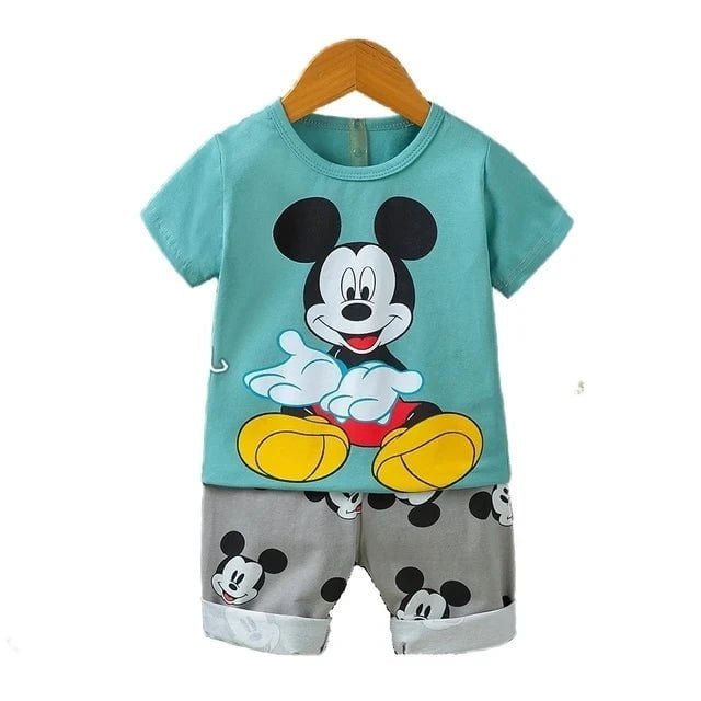 Storazone Mickey mouse Baby Kids Sport Clothing Disney Clothes Sets for Boys Costumes summer Cotton Baby Clothes 0 -3Years Old