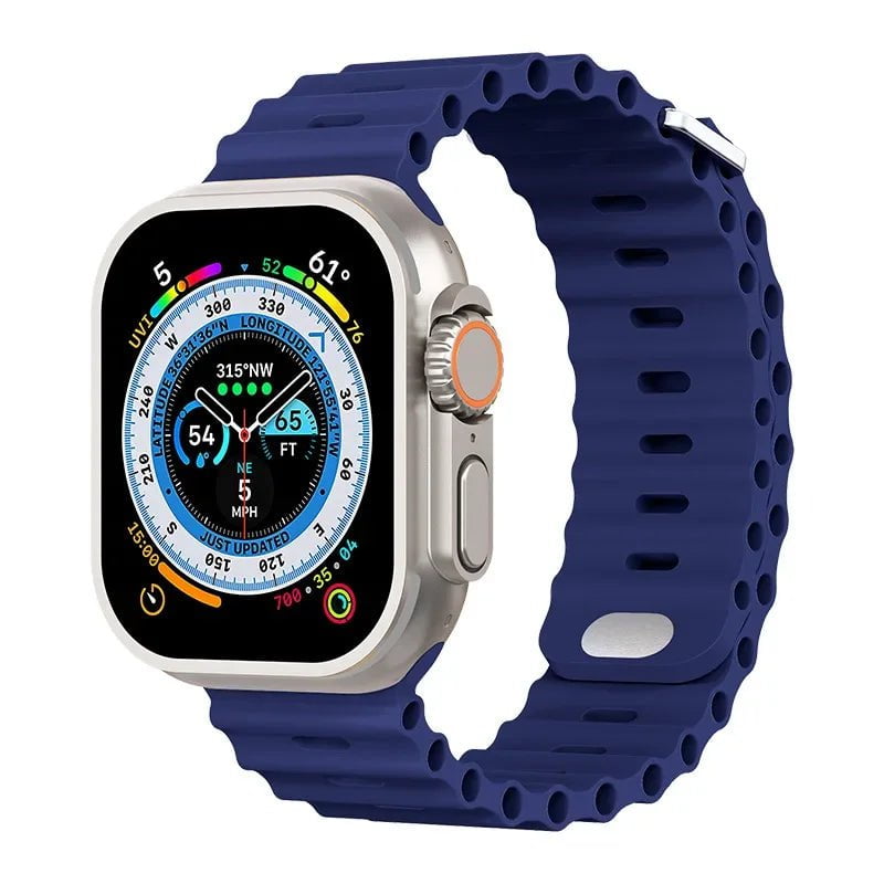 Storazone Midnight Blue / For 38mm 40mm 41mm Silicone strap For Apple watch Ultra/2 49mm Sports breathable soft wrist band For iwatch 9 8 7 6 5 4 SE 45mm 41mm 44mm 42mm 40mm