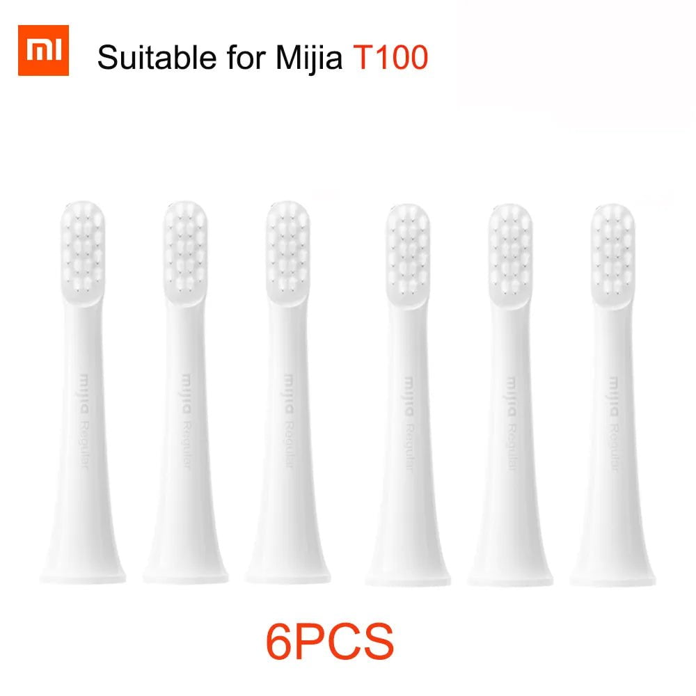 Storazone Mijia T100 6PCS Original XIAOMI MIJIA Sonic Electric Toothbrush Head T100 T300 T500 T500C  Replacement Toothbrush Heads