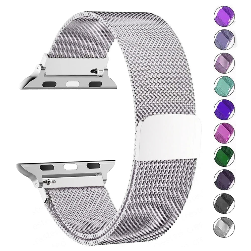 Storazone milanese Loop Band for apple watch Strap Ultra 49mm 45mm 44mm 41mm 40mm Metal Wristband bracelet iwatch series 3 4 5 6 7 8 9 SE