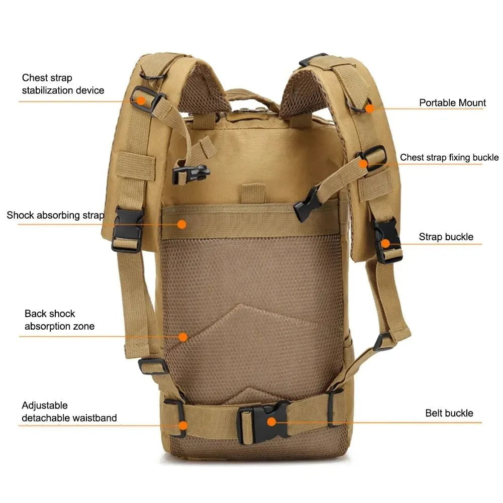 Storazone Military Tactical Backpack Travel Sports Camouflage Bag Outdoor Climbing Hunting Backpack Fishing Hiking Army 3P Pack Bag