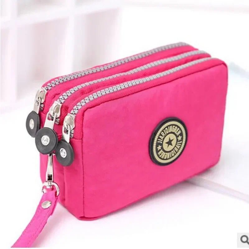 Storazone Mini Bag with Triple Zipped Portable Women Wallets Phone Pouch New Fashion Big Capacity Women Wallet Make-up Bag Coin Purse