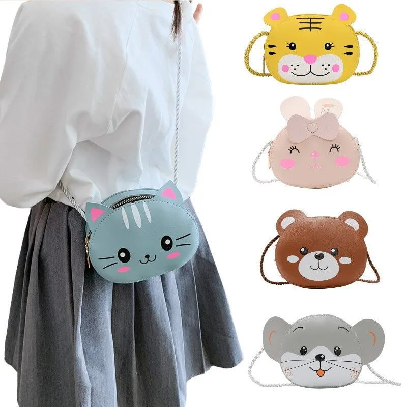 Storazone Mini Crossbody Bag for Children Cute Cartoon Cat Baby Girls Shoulder Bags Boys Kids Small Coin Purse Handbags Wallet