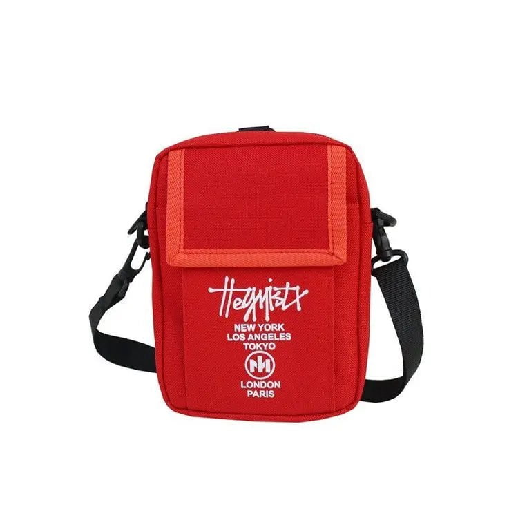 Storazone Mini(Max Length<20cm) / Red STUY Street Hip Hop Shoulder Slung Mobile Phone For Teenagers Japanese Classic Small Bag Magazine