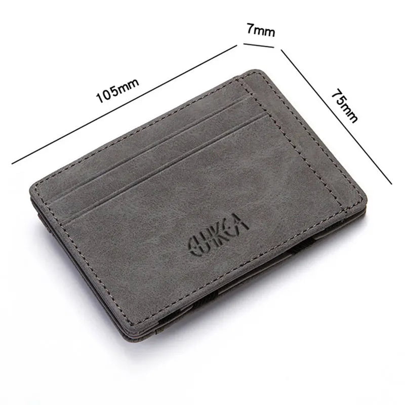 Storazone Mini Men Card Holder Wallets Zipper Coin Pocket Slim Magic Male Wallet Quality PU Leather Credit Bank Card Case Small Men Purses