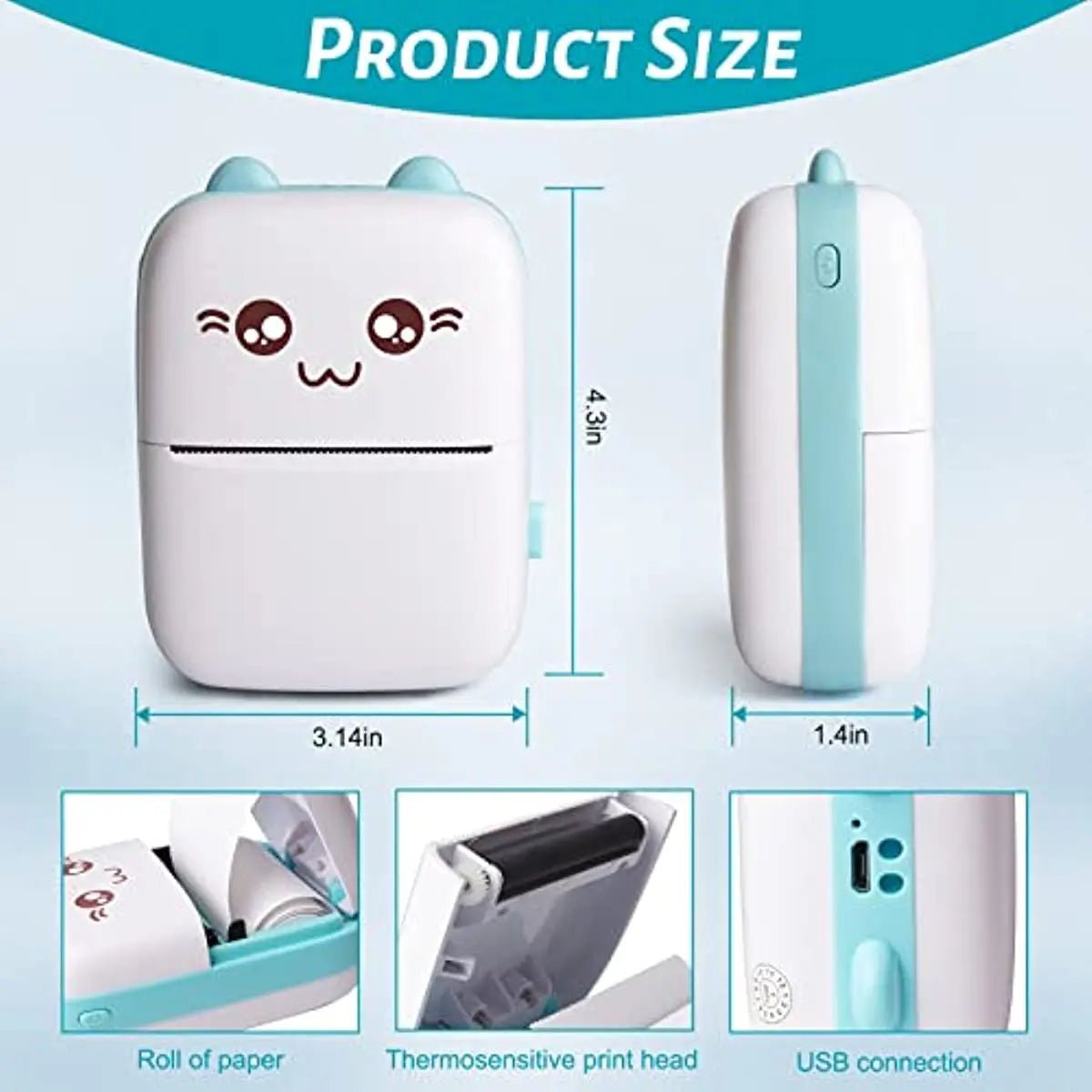 Storazone Mini Photo Pocket Printer Portable Ink-free Thermal 57mm Sticker Trans Paper Wireless BT 200dpi Android IOS Printing Machine