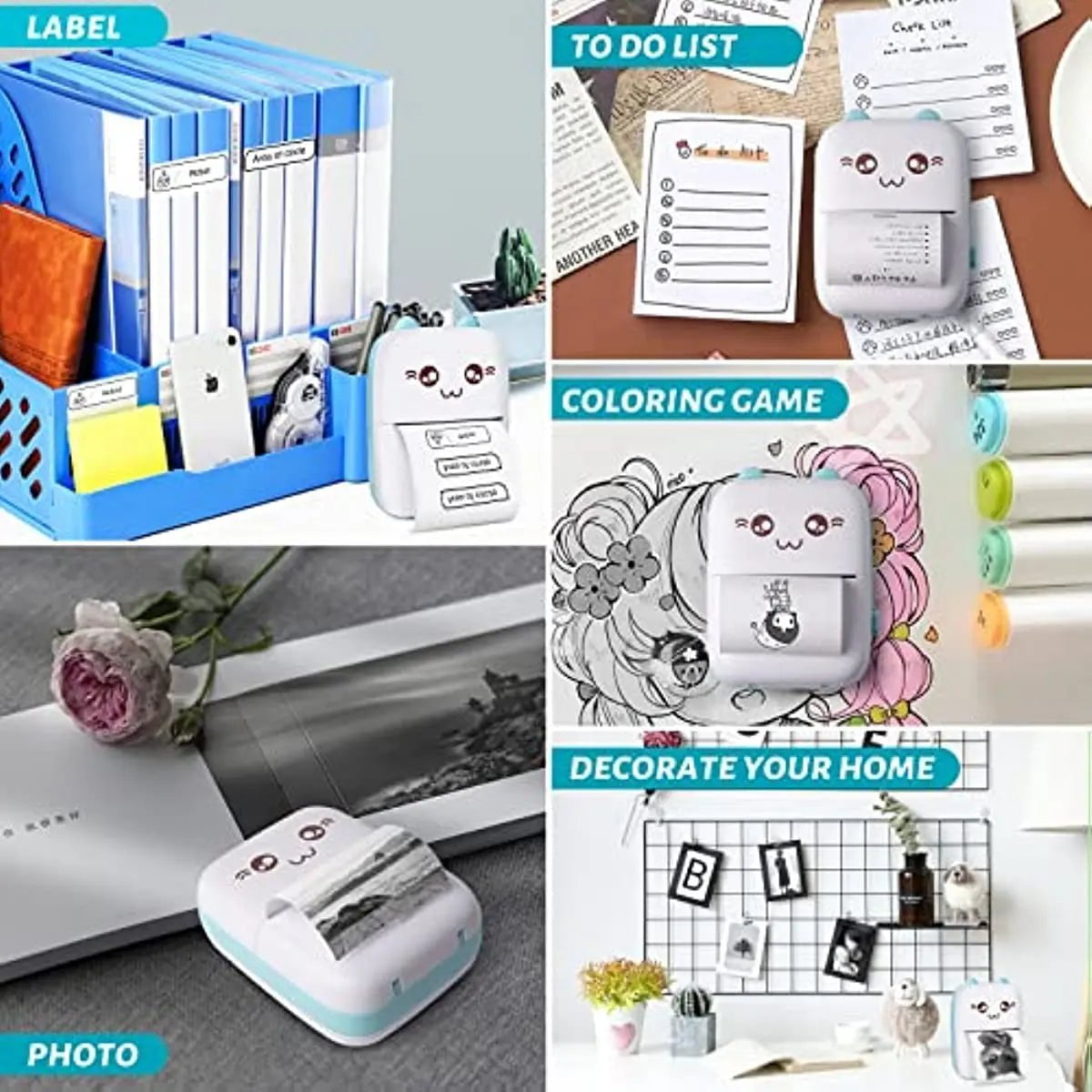 Storazone Mini Photo Pocket Printer Portable Ink-free Thermal 57mm Sticker Trans Paper Wireless BT 200dpi Android IOS Printing Machine