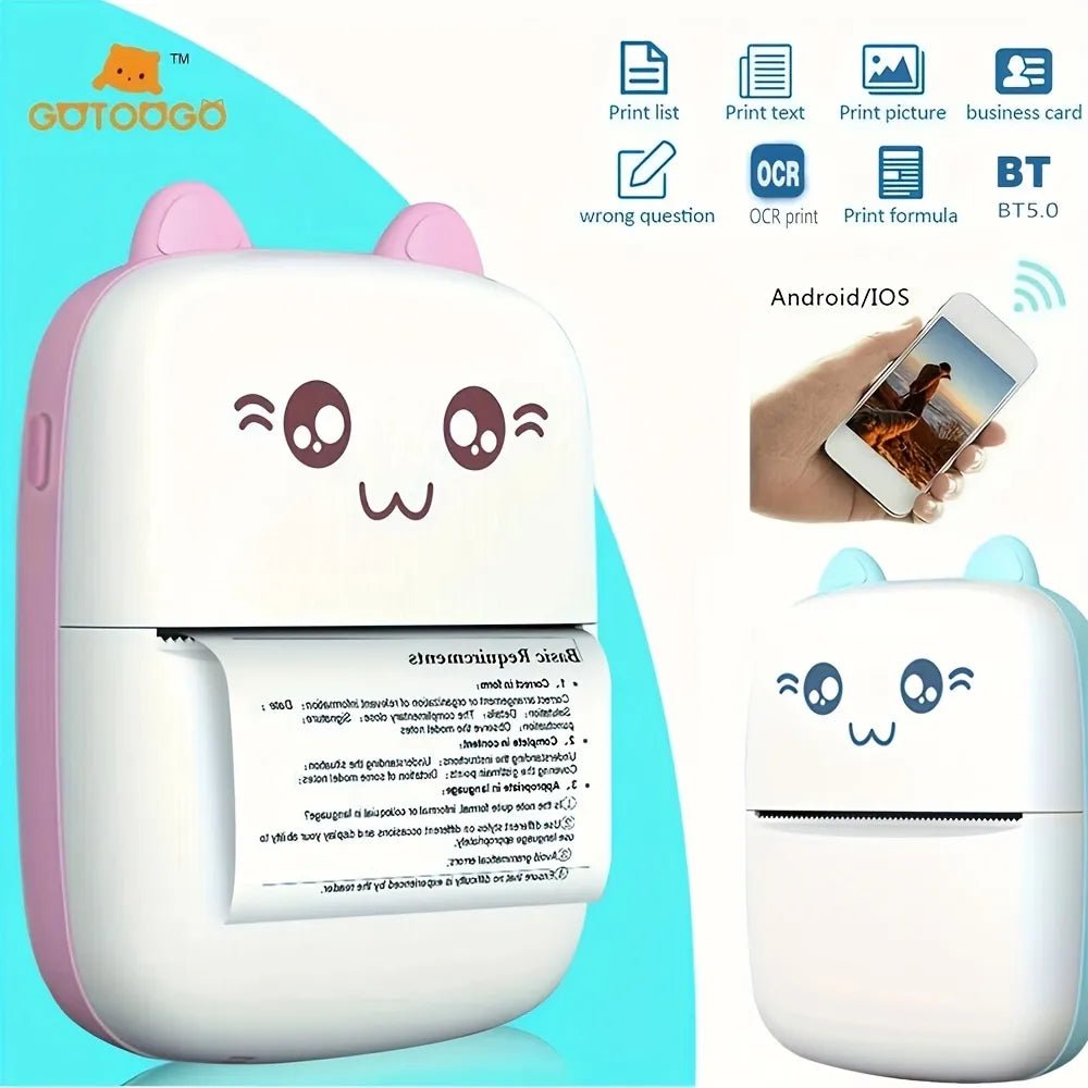 Storazone Mini Pocket Printer, Wireless BT Connection Thermal Printer For Photos Receipts Notes Memo Label Portable Inkless Gift Printer