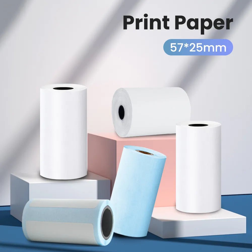 Storazone Mini Printer Paper Self-adhesive Thermal Papers HD Color Label Printers Wireless Bluetooth Photo Inkless Printing Universal 57mm