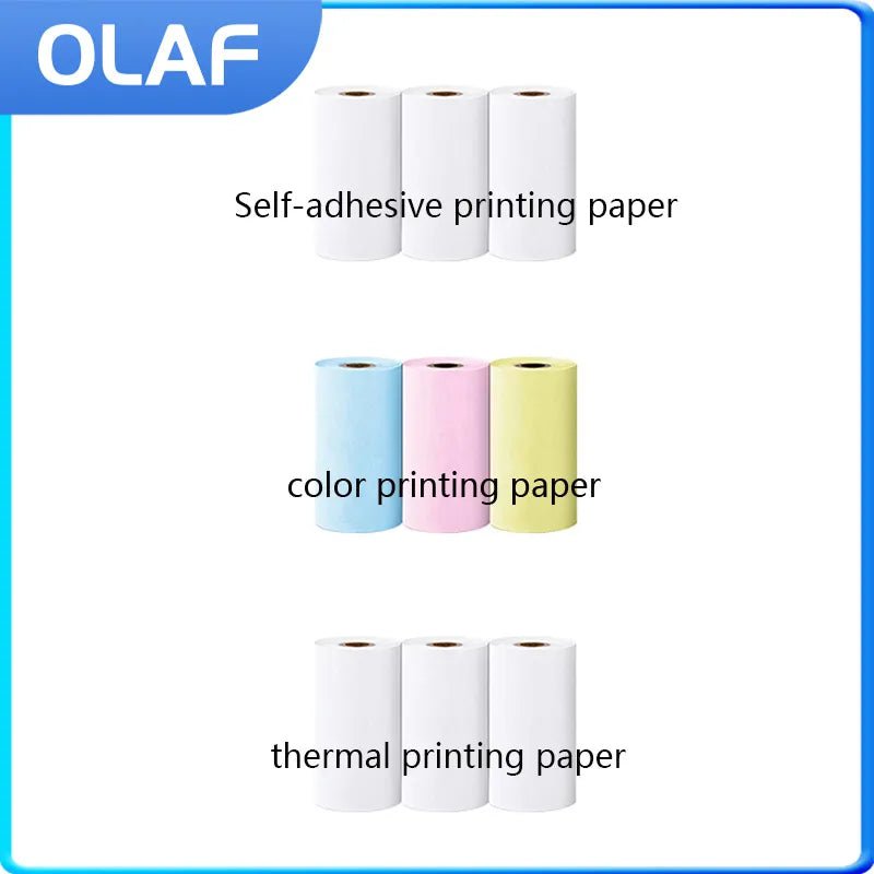Storazone Mini Printer Thermal Paper Label Sticker Colorful Adhesive Self-adhesive Paper for Wireless Bluetooth Photo Inkless Printer 57mm