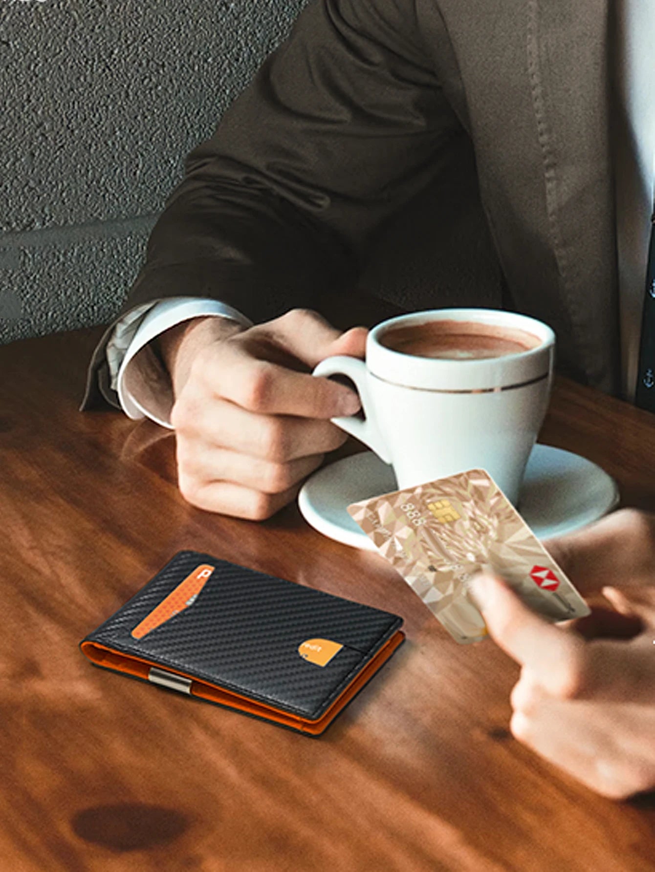 Storazone Minimalist men's RFID blocking multi-functional ultra-thin 12-card wallet, front pocket bi-fold solid color portable card holder