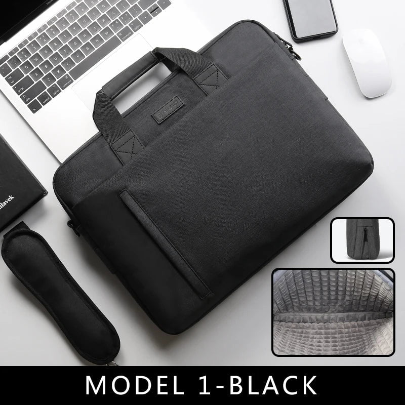 Storazone MODEL 1-BLACK / 13.3inch Laptop Bag case 13.3 14 15.6 17.3 inch Waterproof Notebook Bag for Macbook Air Pro 13 15 Computer Shoulder Handbag Briefcase Bag