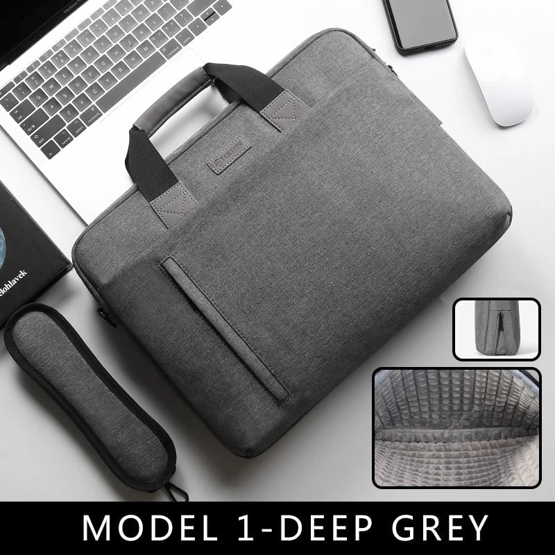 Storazone MODEL 1-DEEP GREY / 13.3inch Laptop Bag case 13.3 14 15.6 17.3 inch Waterproof Notebook Bag for Macbook Air Pro 13 15 Computer Shoulder Handbag Briefcase Bag