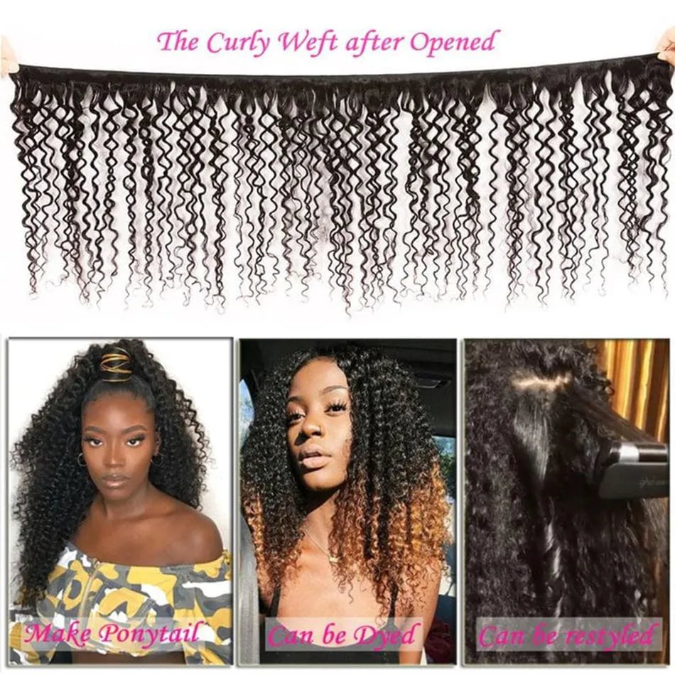 Storazone Mongolian Kinky Curly Human Hair Bundles Wholesale 1/3/4 Pieces Natural Hair Extensions Topper Woman Human Hair Free Shipping