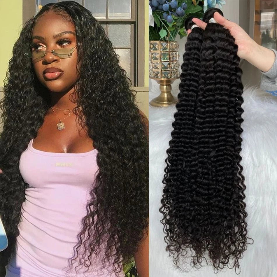 Storazone Mongolian Kinky Curly Human Hair Bundles Wholesale 1/3/4 Pieces Natural Hair Extensions Topper Woman Human Hair Free Shipping