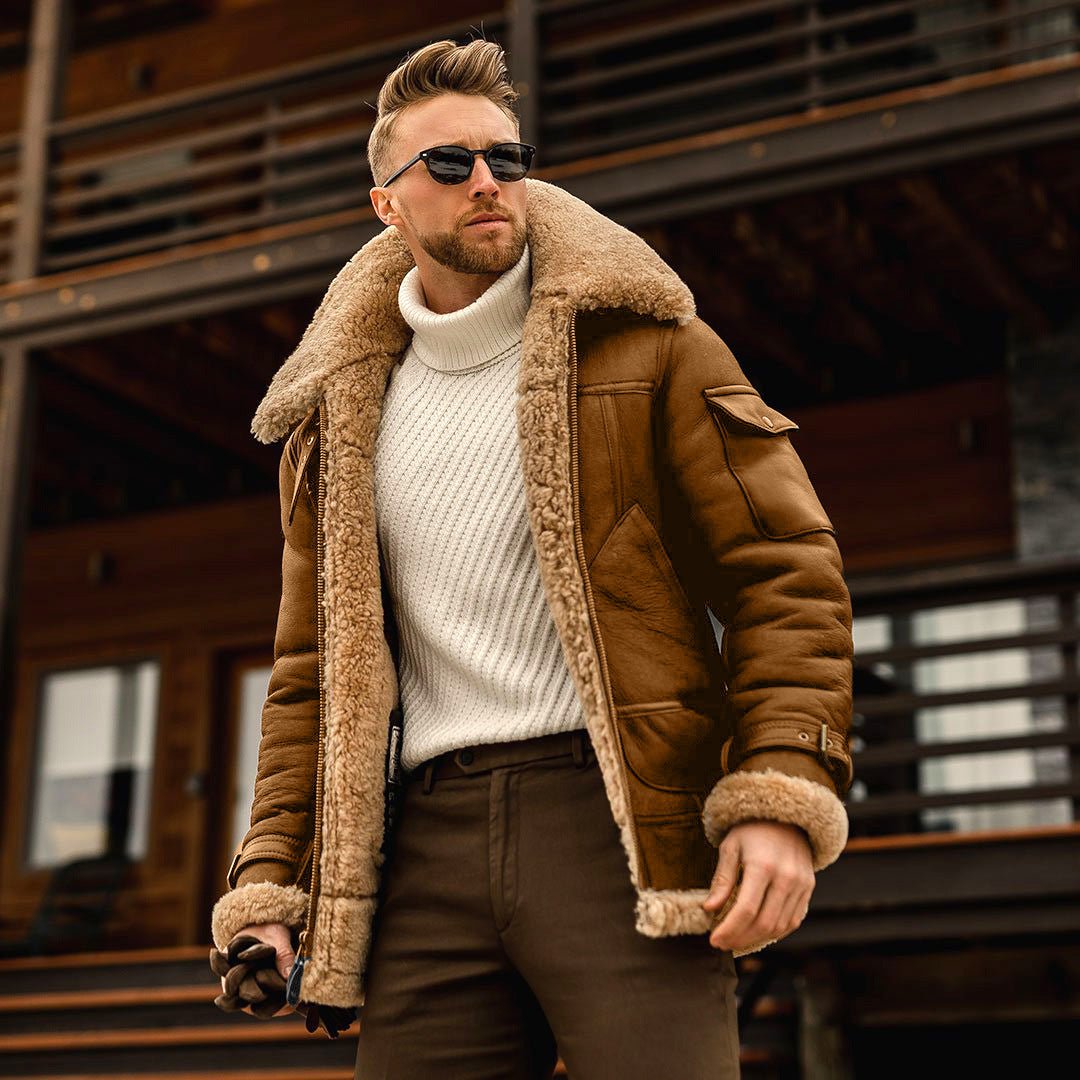 STORAZONE Montre Brown / 2XL Winter Jacket Mens Military Fleece Warm Jackets Male Fur Collar Coats Army Tactical Jacket