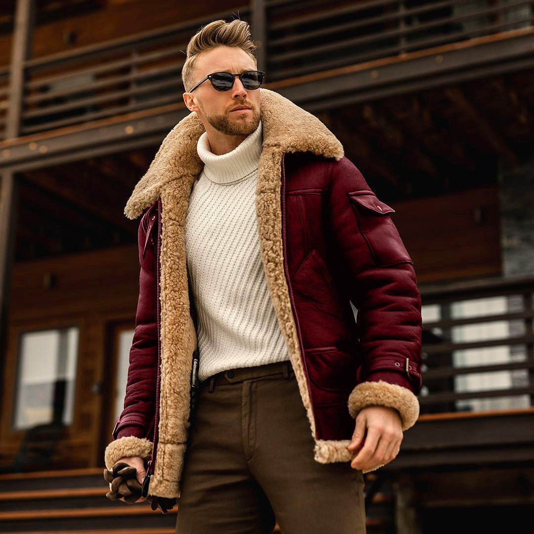 STORAZONE Montre Wine Red / 2XL Winter Jacket Mens Military Fleece Warm Jackets Male Fur Collar Coats Army Tactical Jacket