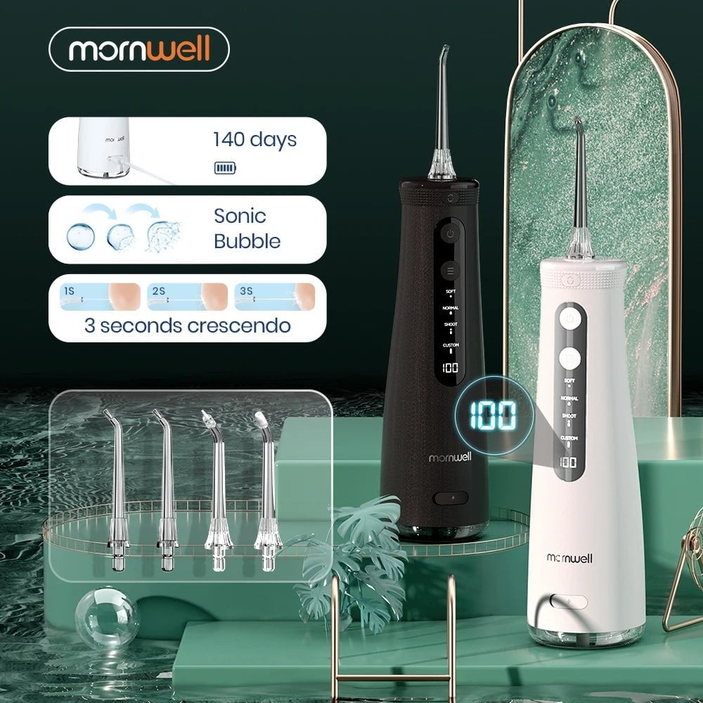 Storazone Mornwell 5032 Oral Irrigator Dental Teeth Whitening Home Appliance Sonic Water Flosser 270ML Tank Teeth Cleaner Dental Water Jet