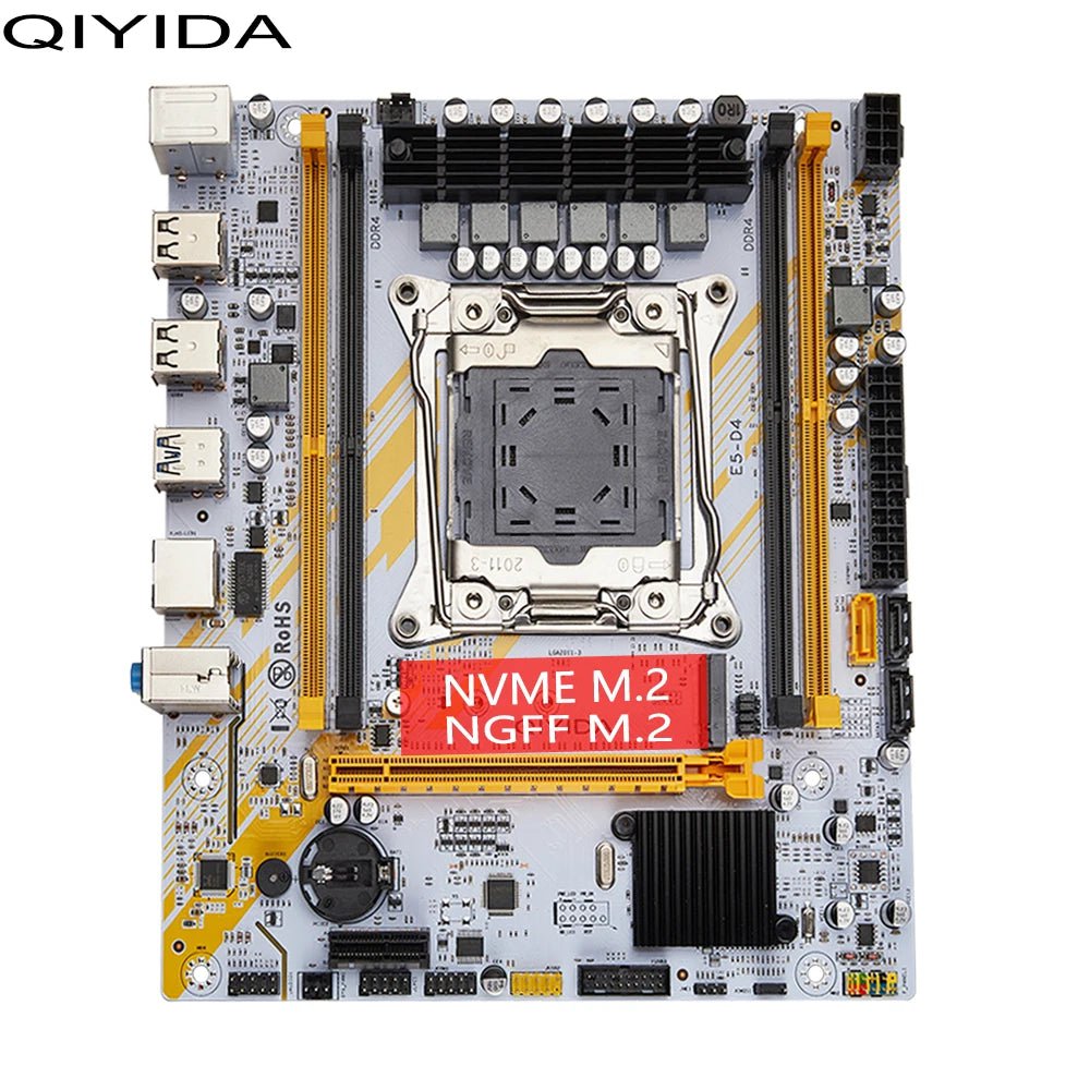 Storazone Motherboard+CPU+RAM QIYIDA X99 Motherboard LGA 2011-3 Set Kit Xeon E5 2680 V4 CPU Processor 32G=2*16G DDR4 REG ECC RAM Memory NAME M.2