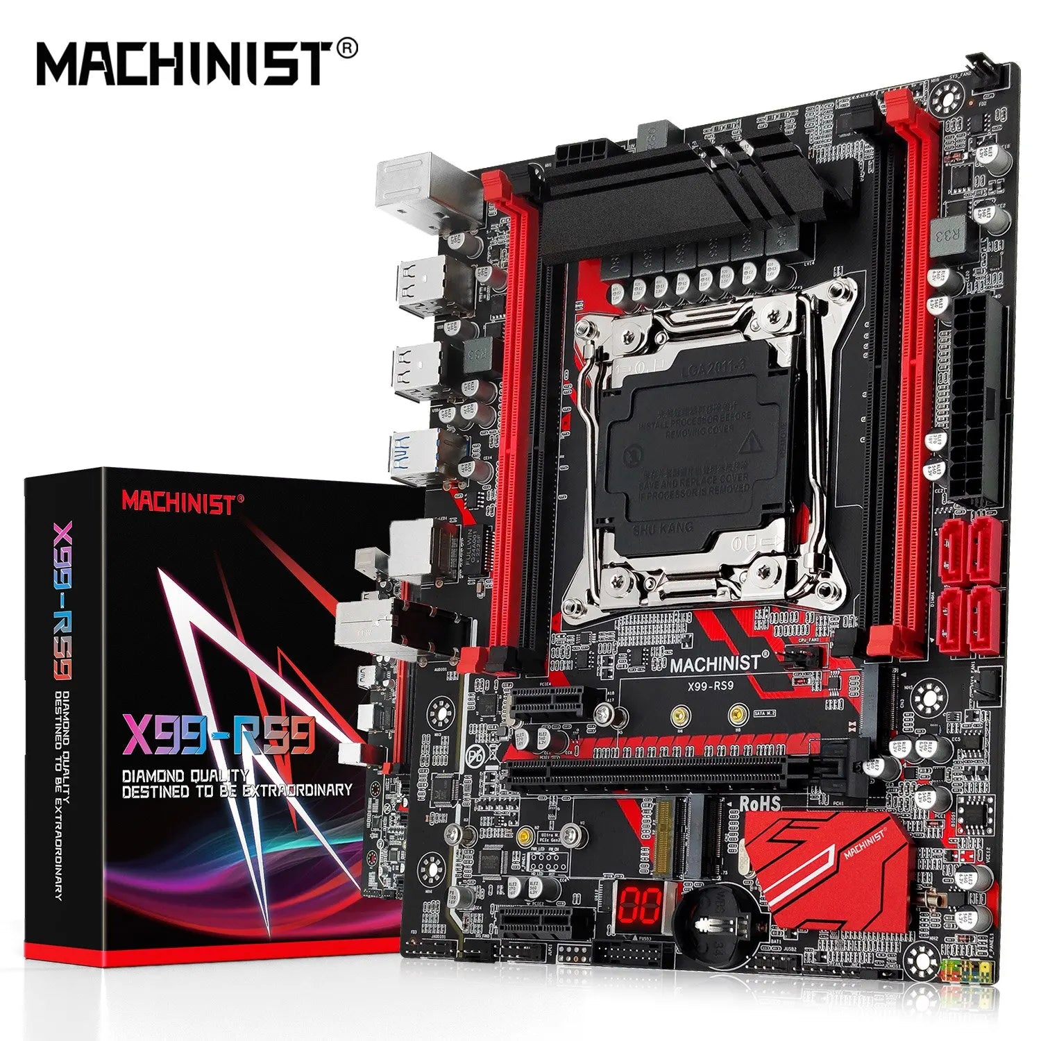 Storazone Motherboards MACHINIST RS9 X99 Motherboard Support Xeon E5 V3 V4 LGA 2011-3 CPU Processor DDR4 RAM Four Channel and SATA PCI-E M.2 Slot