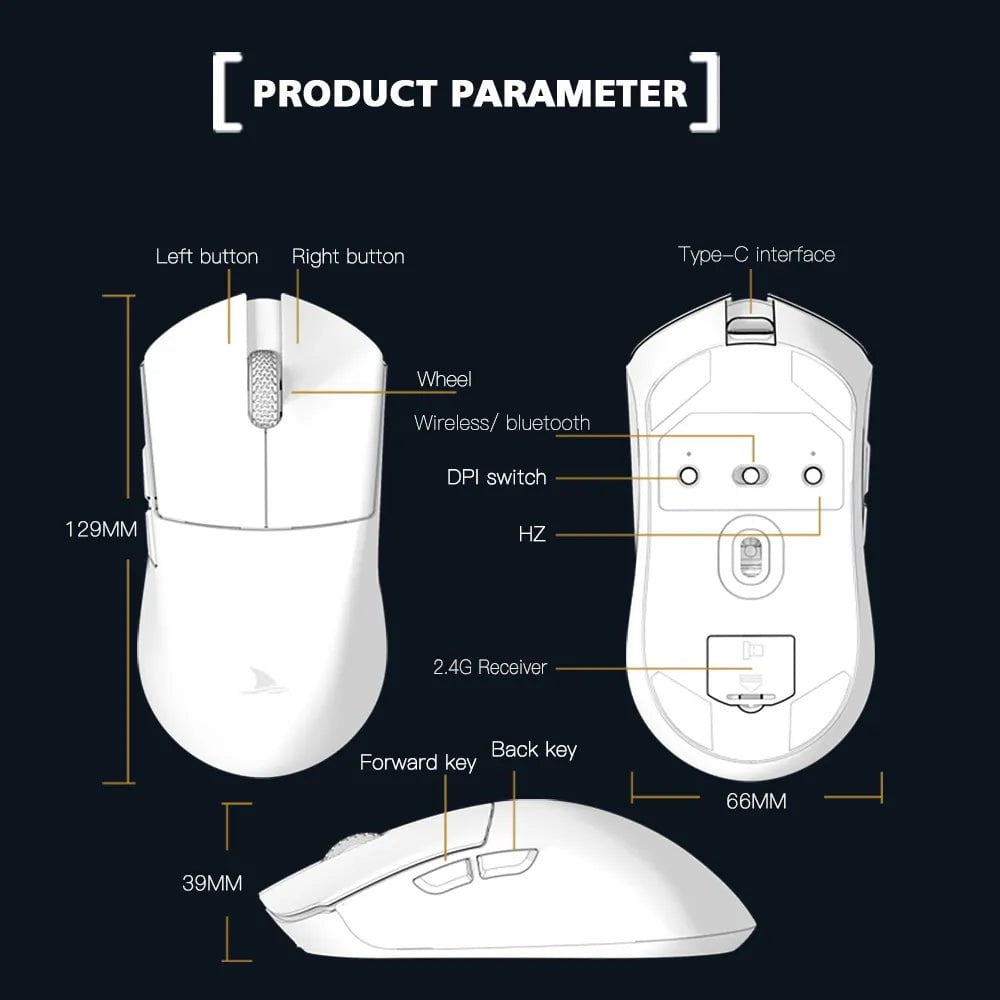 Storazone Motospeed Darmoshark M3 Bluetooth Wireless Gaming Mouse 26000DPI PAM3395 Optical Sensor Computer Office Mouse TTC For Laptop PC