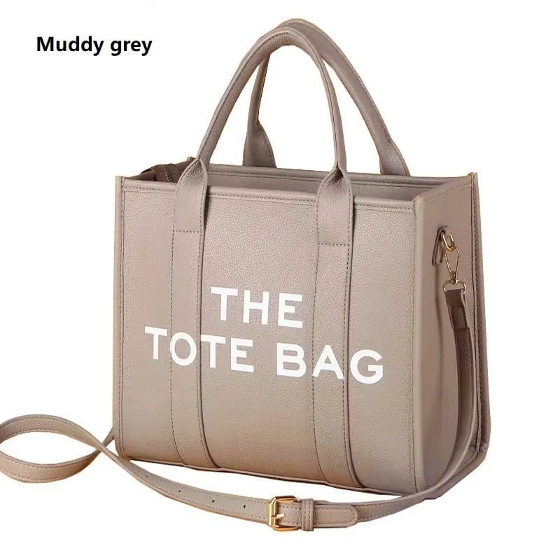 Storazone Muddy gray / (20cm<Max Length<30cm) The Tote Bag For Women, Trendy PU Leather Handbag, Top Handle Satchel Purse, Casual Crossbody Bag