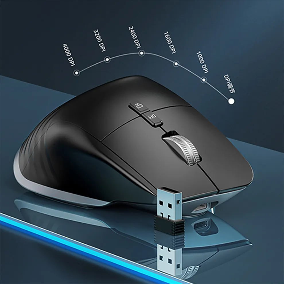 Storazone Multi-Device Wireless Mouse Bluetooth 5.0 & 3.0 Mouse 2.4G Wireless Portable Optical Mouse Ergonomic Right Hand Computer Mice