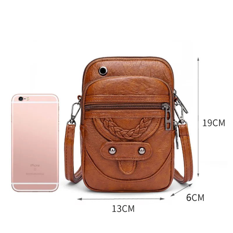 Storazone Multi-Functional Soft PU Leather Small Shoulder Bag For Women Vintage Crossbody Bag Cash Purse Cell phone Baga Handbag Purse