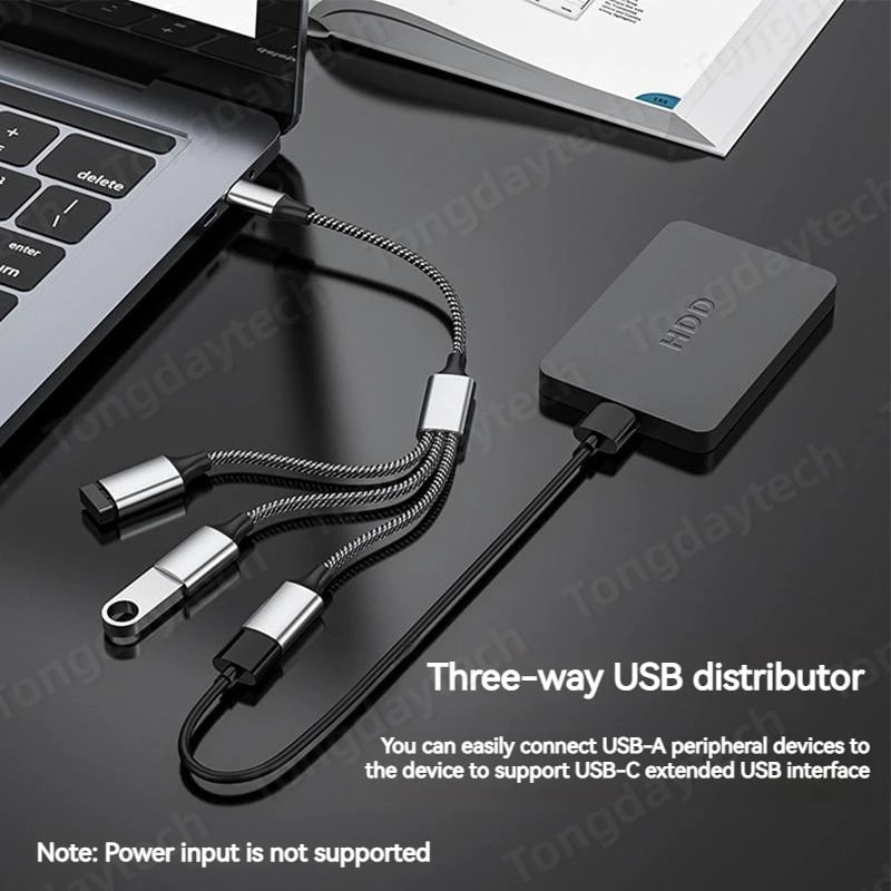 Storazone Multi USB Hub Extensions 4 Port Type C Hub USB Splitter Fast Data Transmission OTG Adapter For Computer Xiaomi Macbook Pro Air