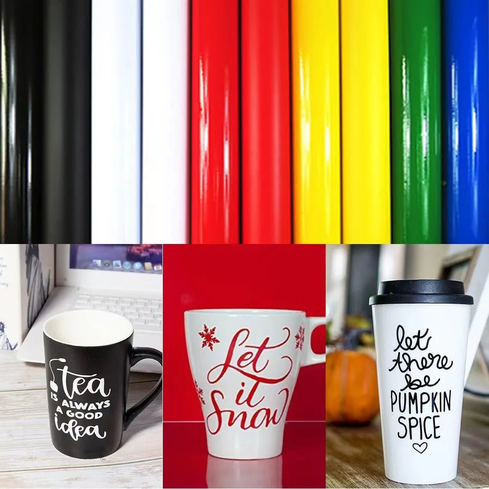 Storazone Multicolor Adhesive Craft Permanent Vinyl Roll Design Lettering Film Cup Glass Decal Sticker Xmas Card DIY Self-adhesive Film