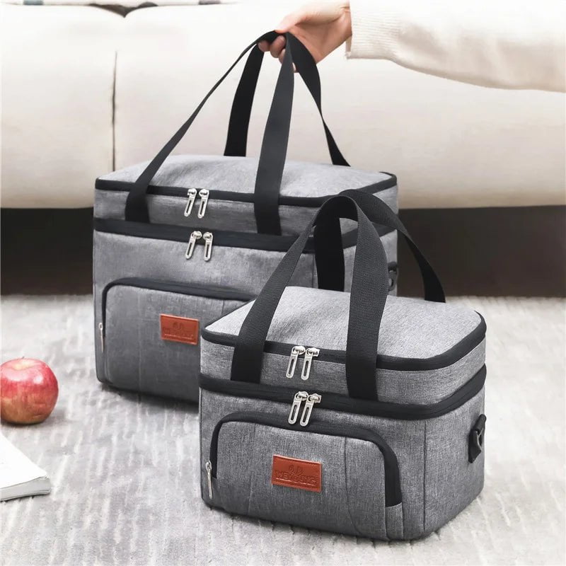 Storazone Multifunctional Double Layers Tote Cooler Lunch Bags for Women Men Large Capacity Travel Picnic Lunch Box with Shoulder Strap