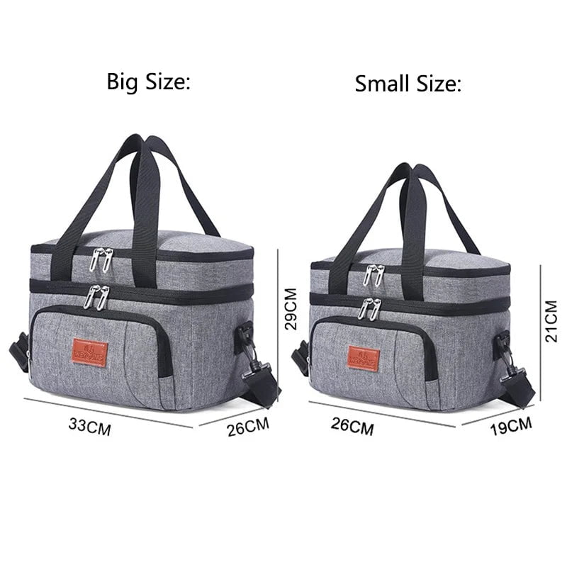 Storazone Multifunctional Double Layers Tote Cooler Lunch Bags for Women Men Large Capacity Travel Picnic Lunch Box with Shoulder Strap