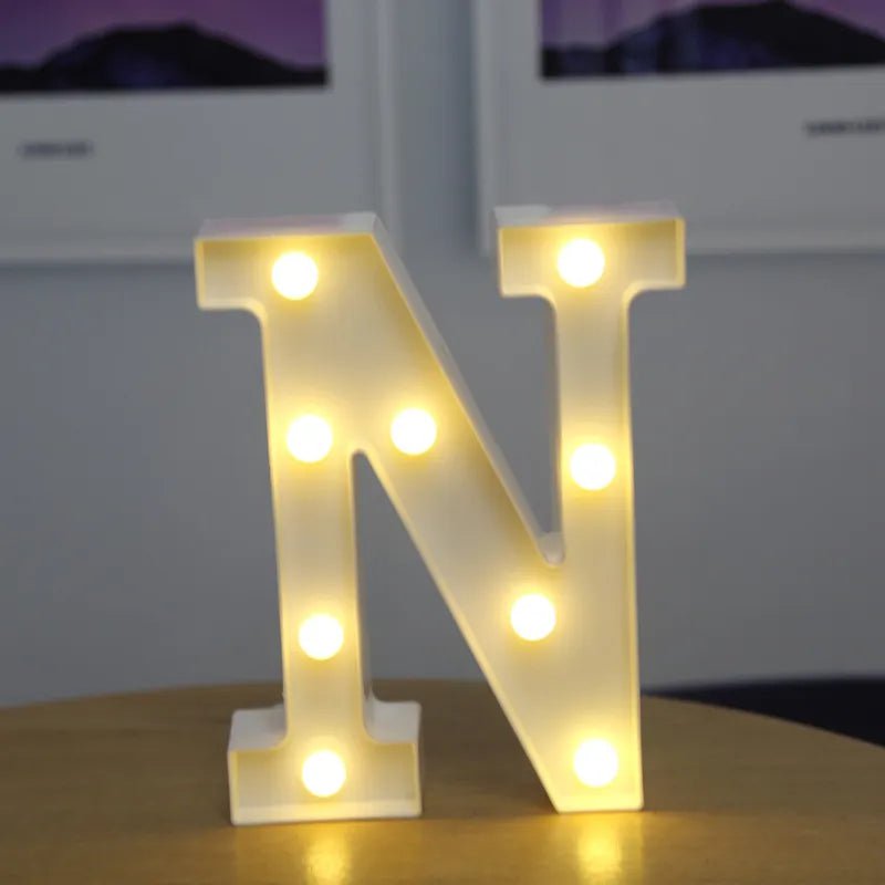 Storazone N / 22cm Luxury Alphabet Letter LED Lights Luminous Number Lamp  Battery Night Light for Home Wedding Birthday Christmas Party Decoration