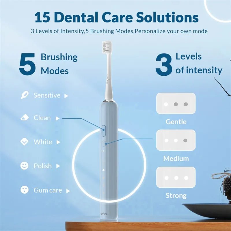 Storazone Nandme NX7000 Smart Sonic Electric Toothbrush Ultrasound IPX7 Rechargeable Tooth Brush 5 Mode Smart Time Whitener Teethbrush