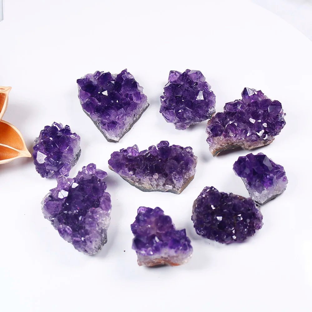 Storazone Natural Raw Amethyst Quartz Purple Crystal Cluster Healing Stones Specimen Home Decoration Crafts Decoration Ornament