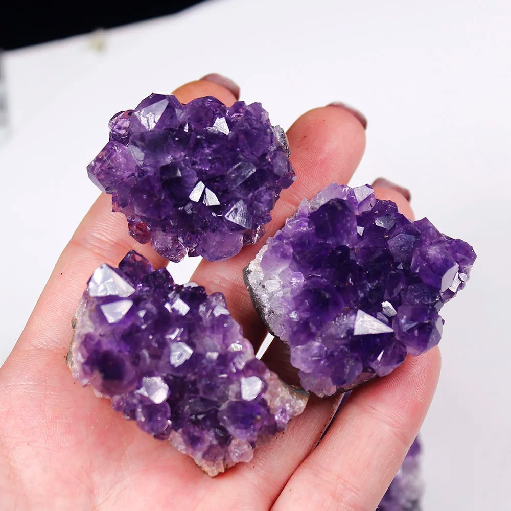 Storazone Natural Raw Amethyst Quartz Purple Crystal Cluster Healing Stones Specimen Home Decoration Crafts Decoration Ornament