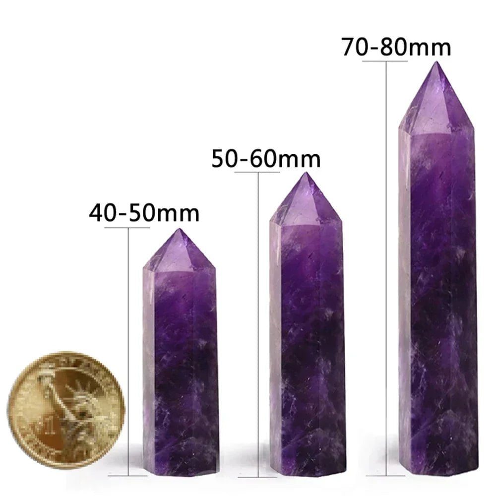 Storazone Natural Stone and Crystals Point Wand Witchcraft Rose Quartz Amethyst Home Decoration Mineral Stones Crafts Room Aquarium Decor