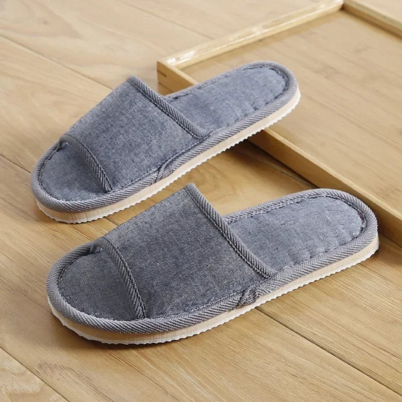 Storazone Navy / 36 37 2024 New Linen Shoes Women And Men Household Slippers Indoor Floor Shoes Summer Women's Mute Slippers Sandals Slippers