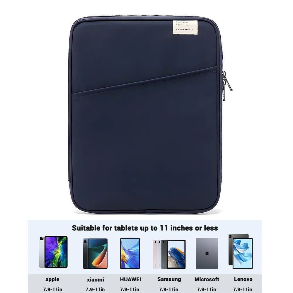 Storazone navy blue / 11in Tablet Handbag Case 9-11inch For iPad Air 4 5 Pro 11 Mini 5 6 iPad Case For XiaoMi 5 Samsung Huawei Lenovo Shockproof Pouch Bags
