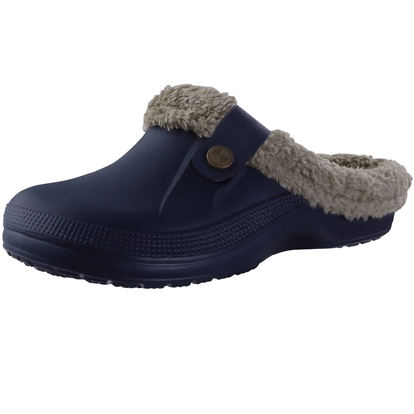 Storazone Navy Blue / 35-36(8.6-8.8 inch) / CHINA Shevalues Plush Fur Clogs Slippers For Women Men Winter Soft Furry Slippers Waterproof Garden Shoes Multi-Use Indoor Home Shoes