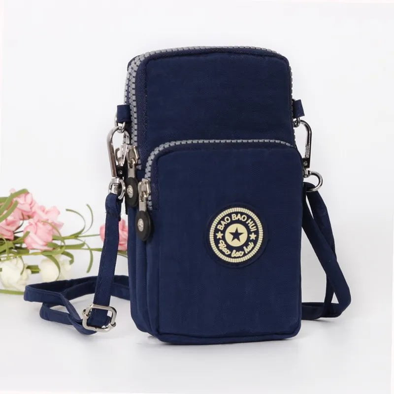 Storazone Navy Blue Shoulder Bag Nylon Women Mobile Phone Bag Mini Female Messenger Purse Lady Wallet Small CrossBody Bag Women Handbag Сумка Женска